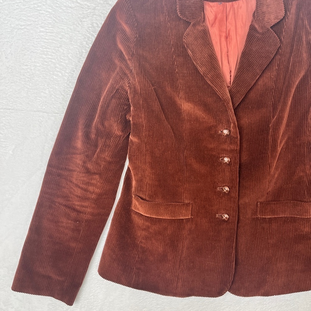 Avon Fashions Vintage Sz 9/10 Brown Corduroy Blazer Professor Academia Cottage - Picture 4 of 14